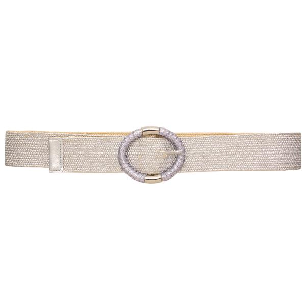 ROUND BUCKLE RAFFIA BELT