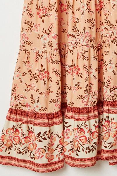 ($21.75/EA X 4 PCS) Girls Floral Ruffle Maxi Dress