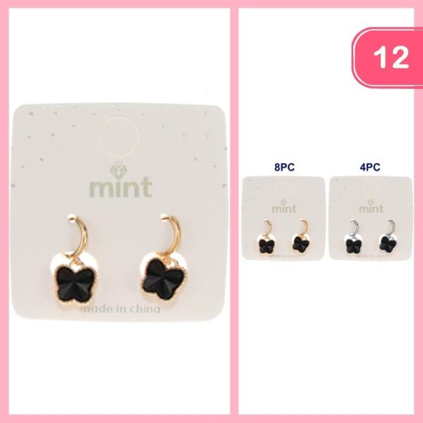 RHINESTONE BUTTERFLY DANGLE EARRINGS (12 UNITS)