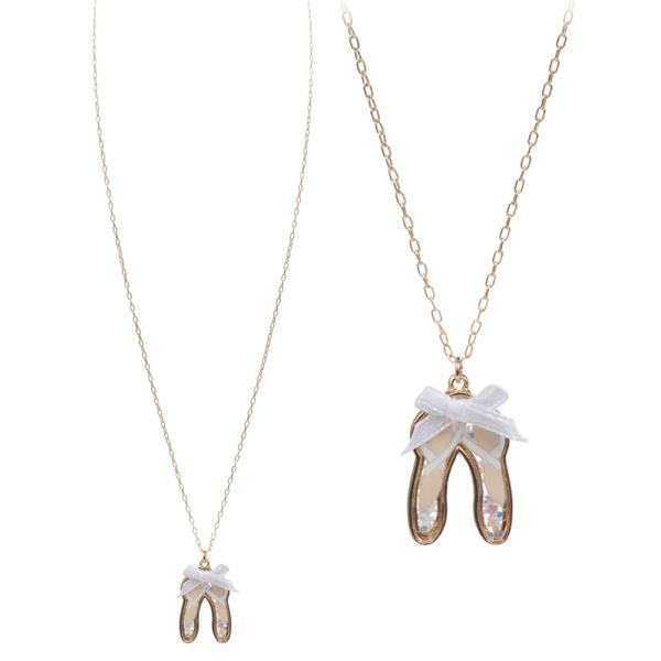 FOR KIDS BALLET SHOES SHAPED GLITTER SHAKER SHORT NECKLACE