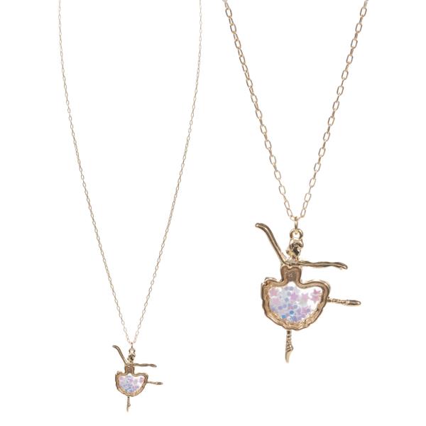 FOR KIDS BALLERINA SHAPED GLITTER SHAKER SHORT NECKLACE