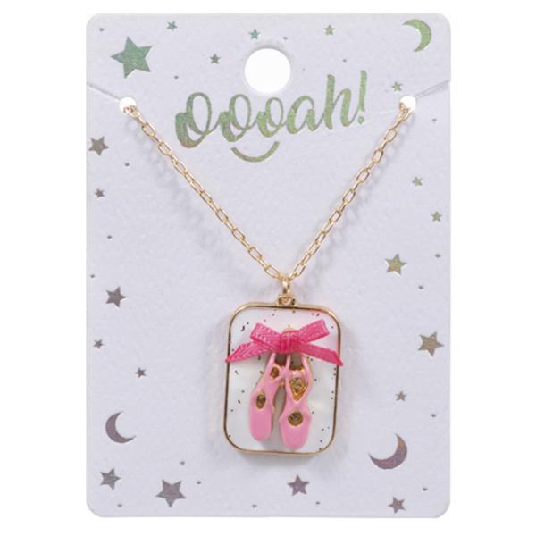 FOR KIDS RECTANGULAR SHAPED BALLERINA CHARM SHORT NECKLACE