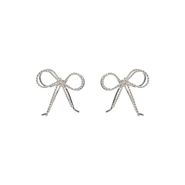 BOW SHAPED METAL POST EARRING