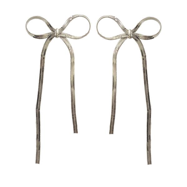 METAL RIBBON BOW EARRING