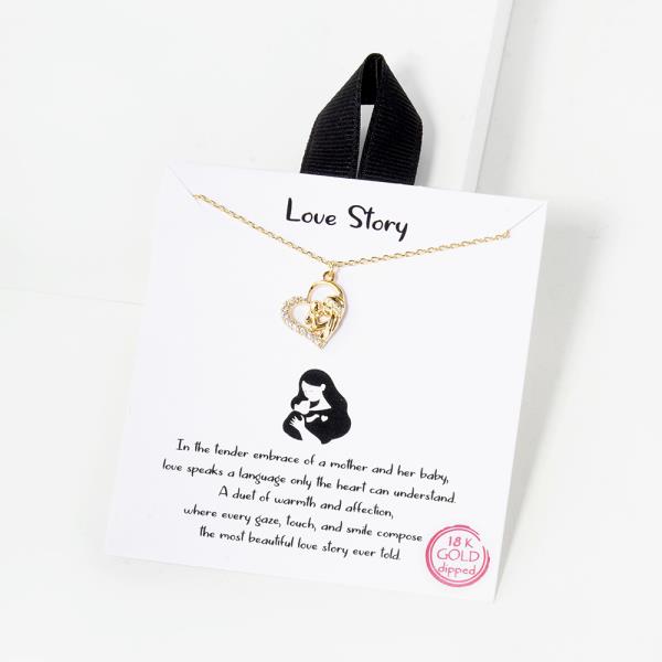 18K GOLD RHODIUM DIPPED LOVE STORY NECKLACE