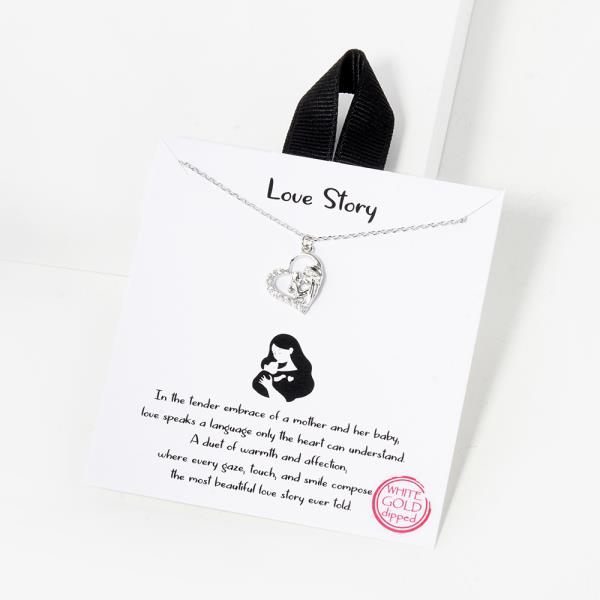 18K GOLD RHODIUM DIPPED LOVE STORY NECKLACE