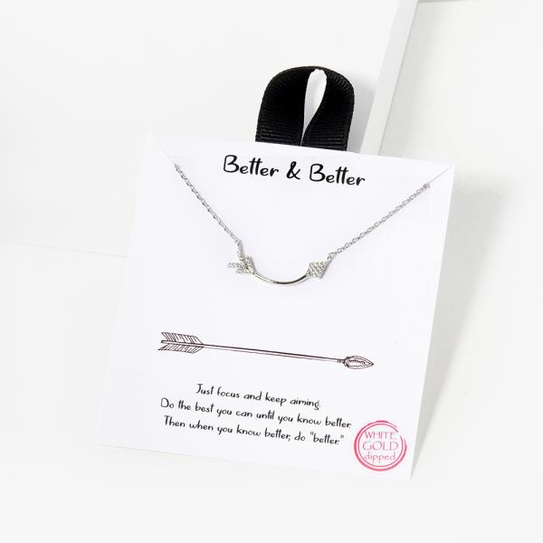 18K GOLD RHODIUM DIPPED BETTER & BETTER ARROW NECKLACE