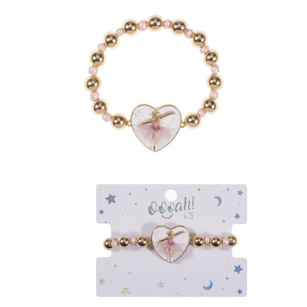 FOR KIDS HEART SHAPED BALLERINA STRETCH BRACELET