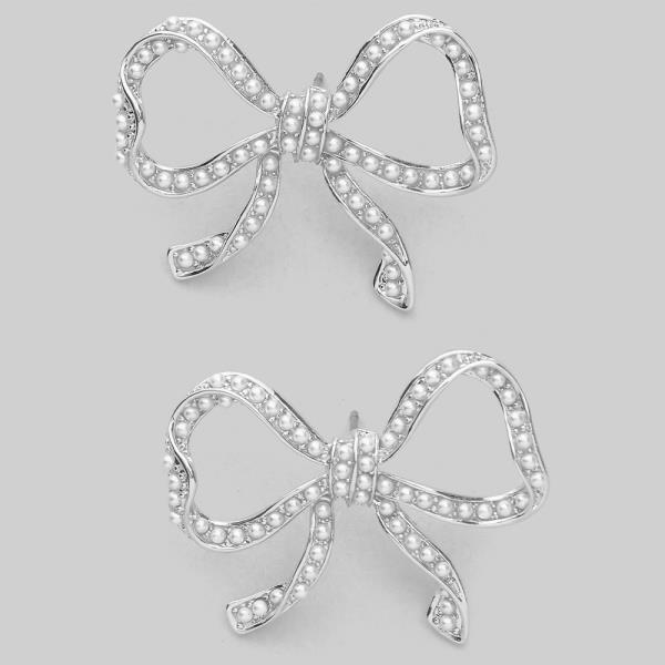 PEARL RIBBON POST EARRING