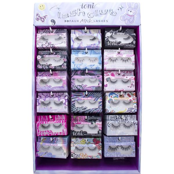 IONI LASH BAR CLUB 3D FAUX MINK LASHES W DISPLAY SET