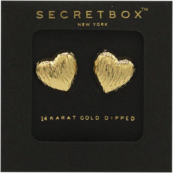 SECRET BOX 14K GOLD DIPPED HEART EARRING
