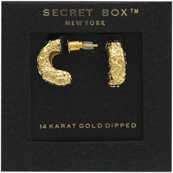 SECRET BOX  GOLD DIPPED HOOP EARRING