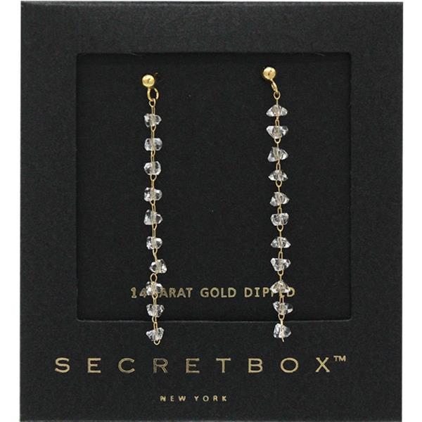 SECRET BOX 14K GOLD DIPPED GLASS BEAD EARRING