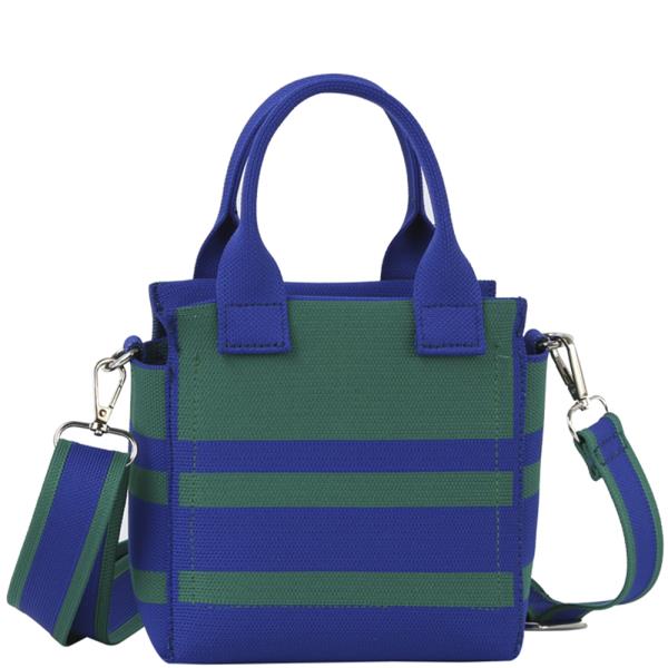 FABRIC STRIPE FASHION SATCHEL BAG