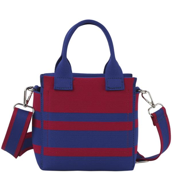 FABRIC STRIPE FASHION SATCHEL BAG