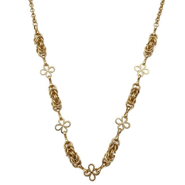 FLOWER METAL LINK NECKLACE