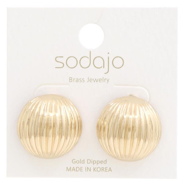 SODAJO DOME ROUND GOLD DIPPED EARRING