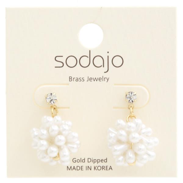 SODAJO PEARL CLUSTER GOLD DIPPED EARRING