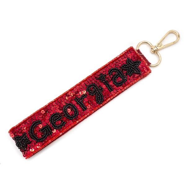 SEED BEAD STATE KEYCHAIN