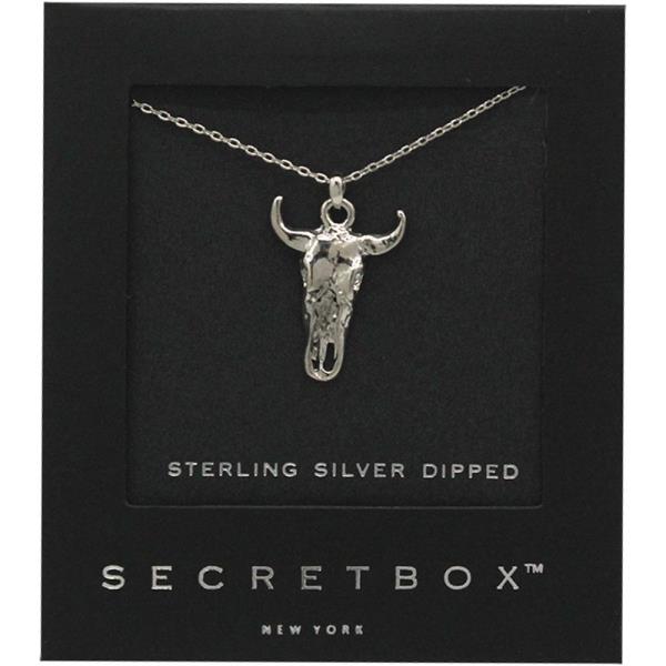 SECRET BOX 14K GOLD DIPPED SKULL PENDANT NECKLACE