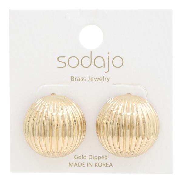 SODAJO LINED ROUND GOLD DIPPED EARRING