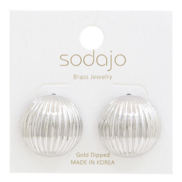 SODAJO LINED ROUND GOLD DIPPED EARRING