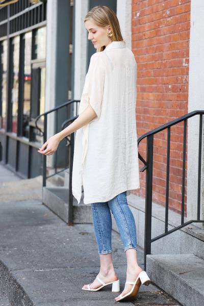 OVERSIZED LONG SLEEVELESS SHIRT