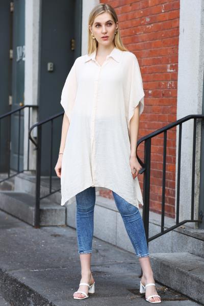 OVERSIZED LONG SLEEVELESS SHIRT