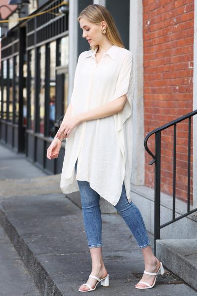 OVERSIZED LONG SLEEVELESS SHIRT