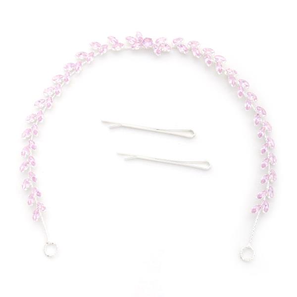 LEAF PATTERN RHINESTONE HAIR VINE