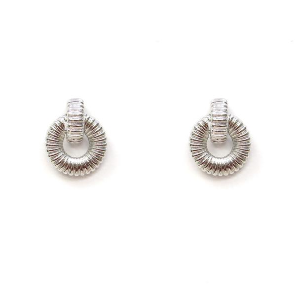 METAL ROUND POST EARRING