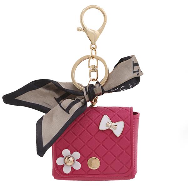 FLOWER RIBBON MINI BAG KEYCHAIN