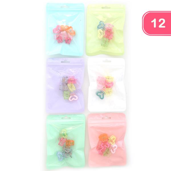 MINI FLOWER HEART CLIP  (12 UNIT)