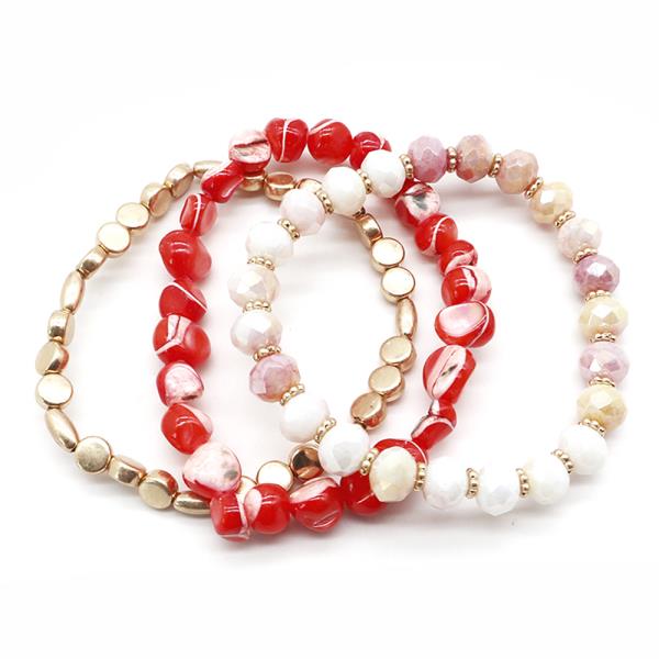 MULTI BEAD STRETCH BRACELET SET