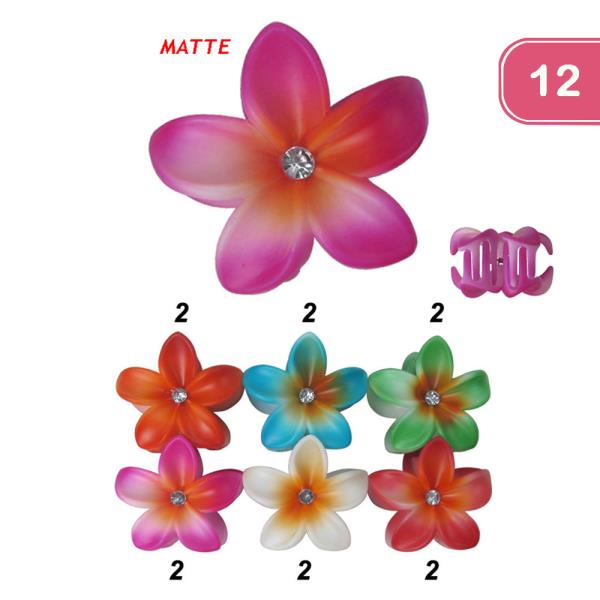 MATTE FLOWER HAIR CLIP (12 UNITS)