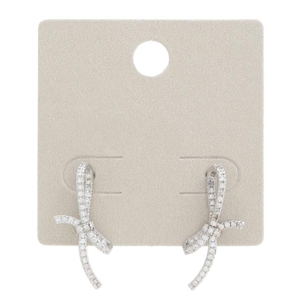 RHINESTONE METAL EARRING