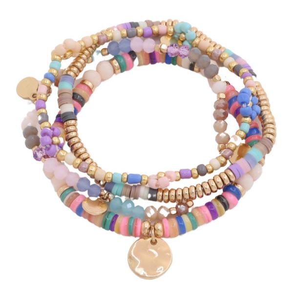 COIN BEADED ASSORTED BRACELET SET