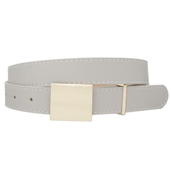 CLEAN RECTANGLE METAL BUCKLE BELT WITH LOOP