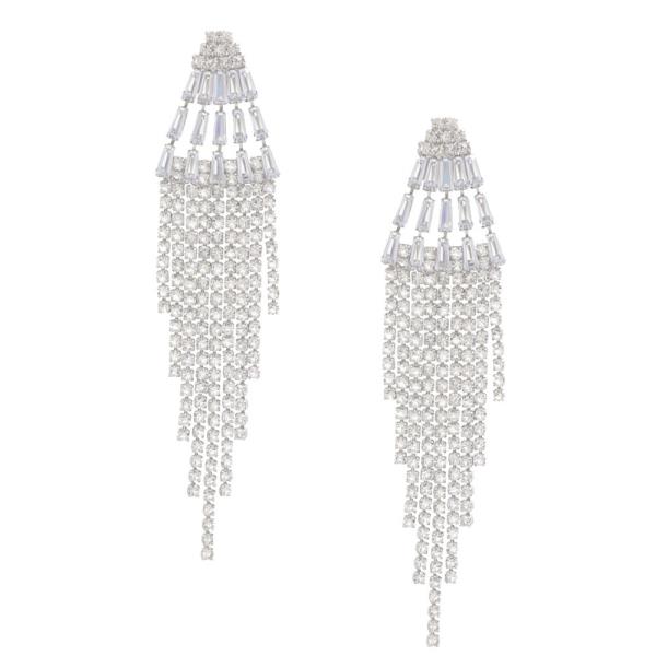 CZ RHINESTONE DANGLE EARRING