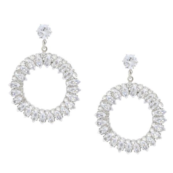 ROUND CZ DANGLE EARRING