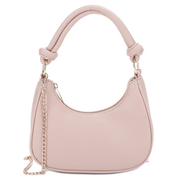 SMOOTH CURVED ZIPPER SHOULDER CROSSBODY BAG