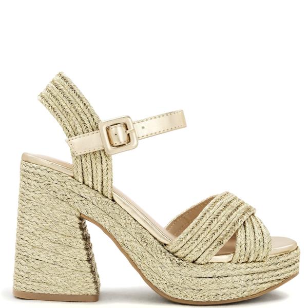 WOVEN BUCKLE THICK HEEL 12 PAIRS