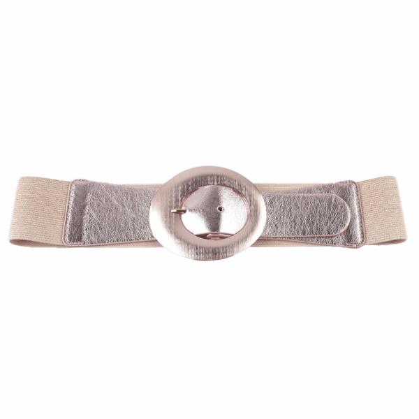 OVAL BUCKLE METALLIC ELASTIC BELT