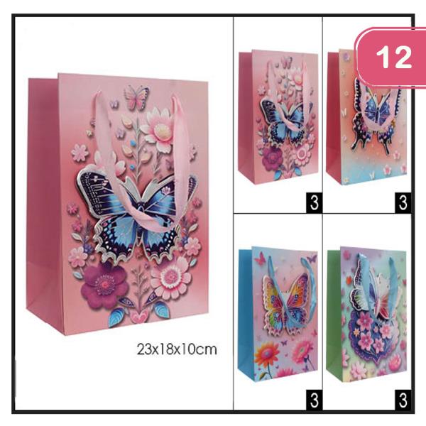 BUTTERFLY MEDIUM SIZE GIFT BAG (12 UNITS)