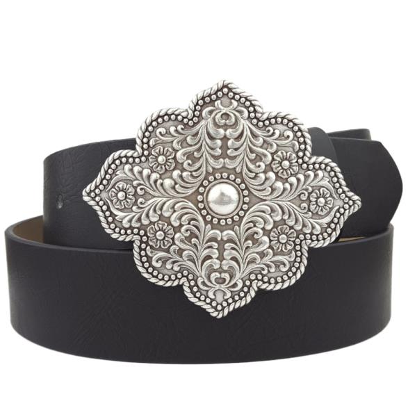 WESTERN STYLE FLORAL SHAPE BUCKLE BELT