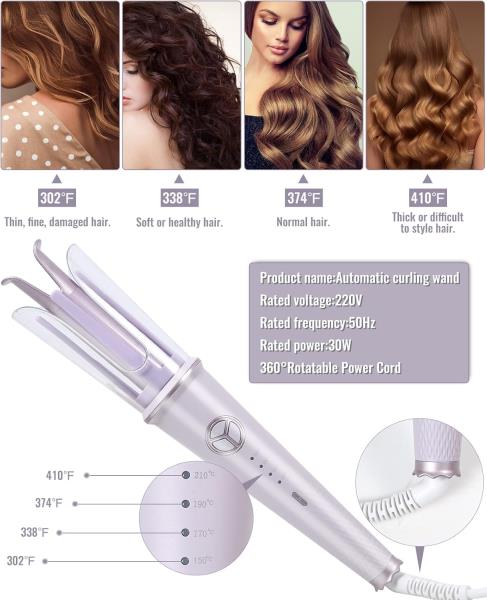 NEWME PURPLE ICE CREAM CURLING IRON- 1.1 INCH (28MM) AUTO CURLER