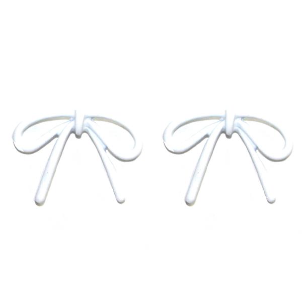METAL RIBBON BOW POST EARRING