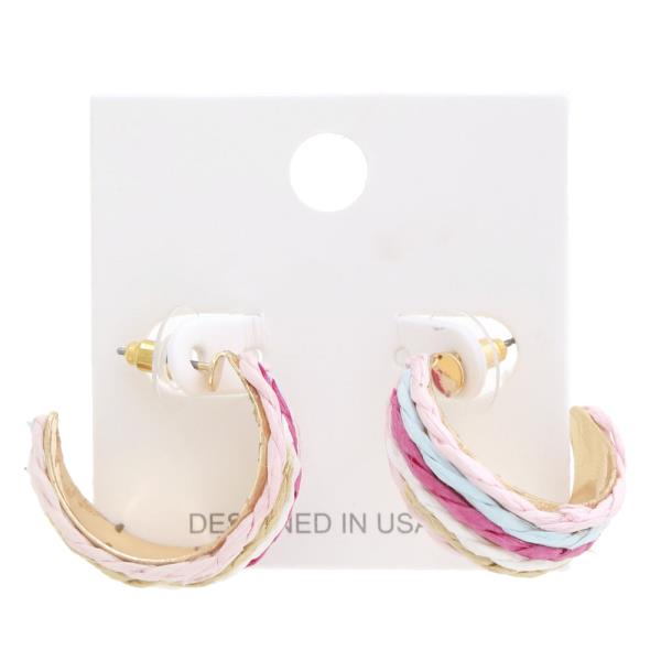 TWINE OPEN HOOP METAL EARRING