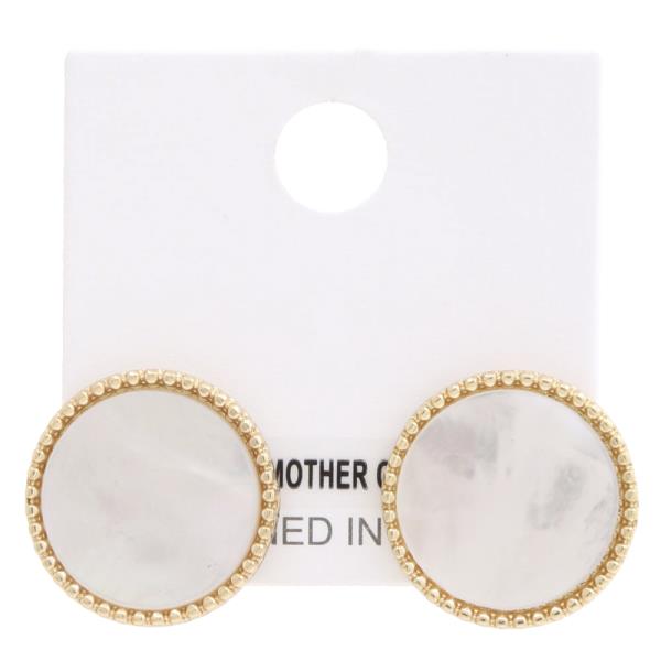 MOTHER OF PEARL ROUND EARRING