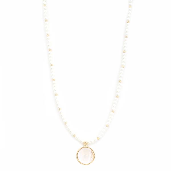 PEARL ROUND PENDANT NECKLACE